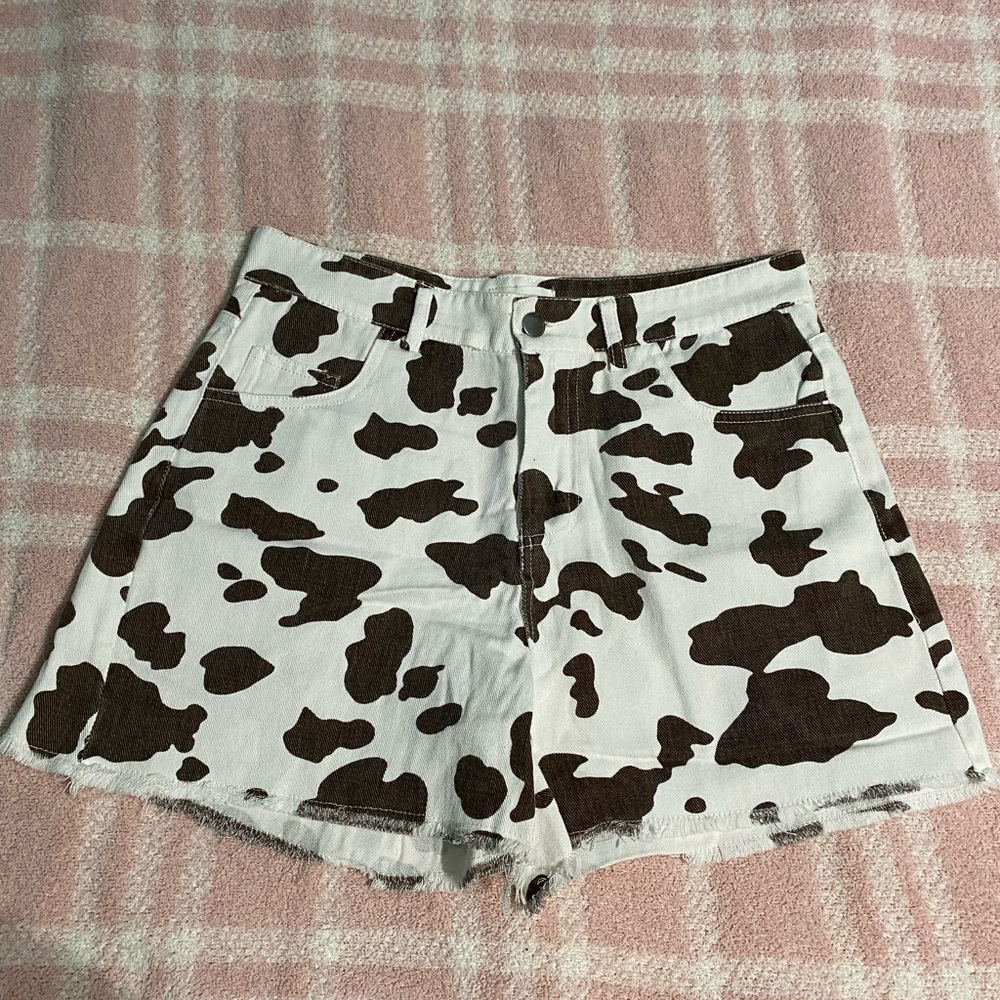 Cow Print Mom Shorts